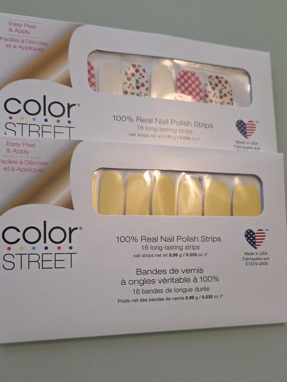 Color Street Nail Polish Strips - CHERRY PICKED & BELGIAN Buttercup NEW 2 SETS